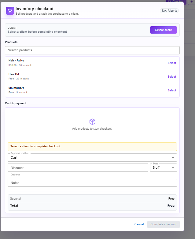Checkout a product